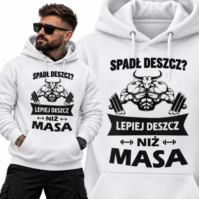 BLUZA Z KAPTUREM NA SIŁOWNIĘ SPADŁ DESZCZ